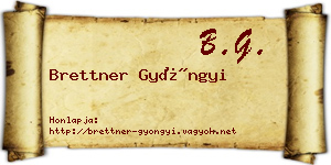 Brettner Gyöngyi névjegykártya