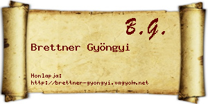 Brettner Gyöngyi névjegykártya